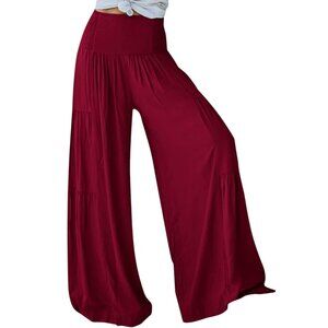 LOVE CULTURE | Red Spandex Wide leg Ponte Pants